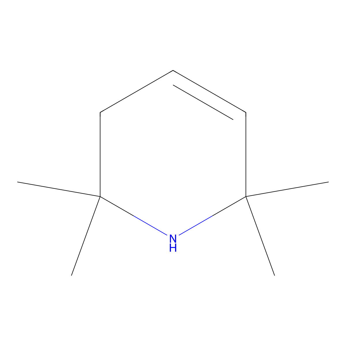 Piperidine, 3,4-didehydro-2,2,6,6-tetramethyl- molecular structure, CAS 1124-69-2