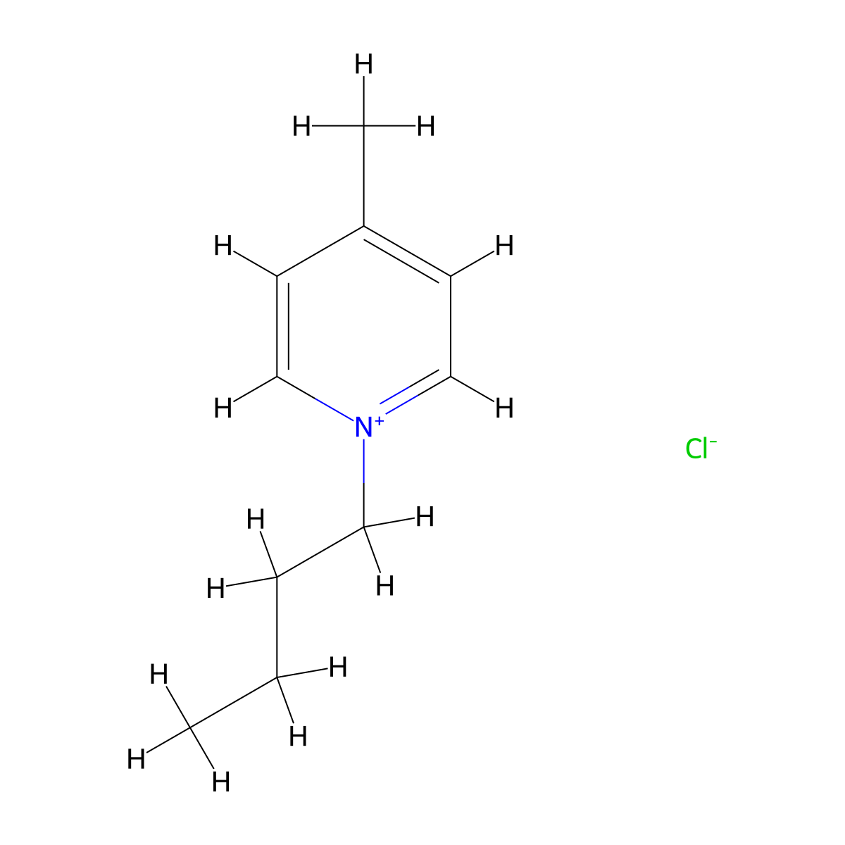 1-Butyl-4-methylpyridinium Chloride molecular structure, CAS 112400-86-9