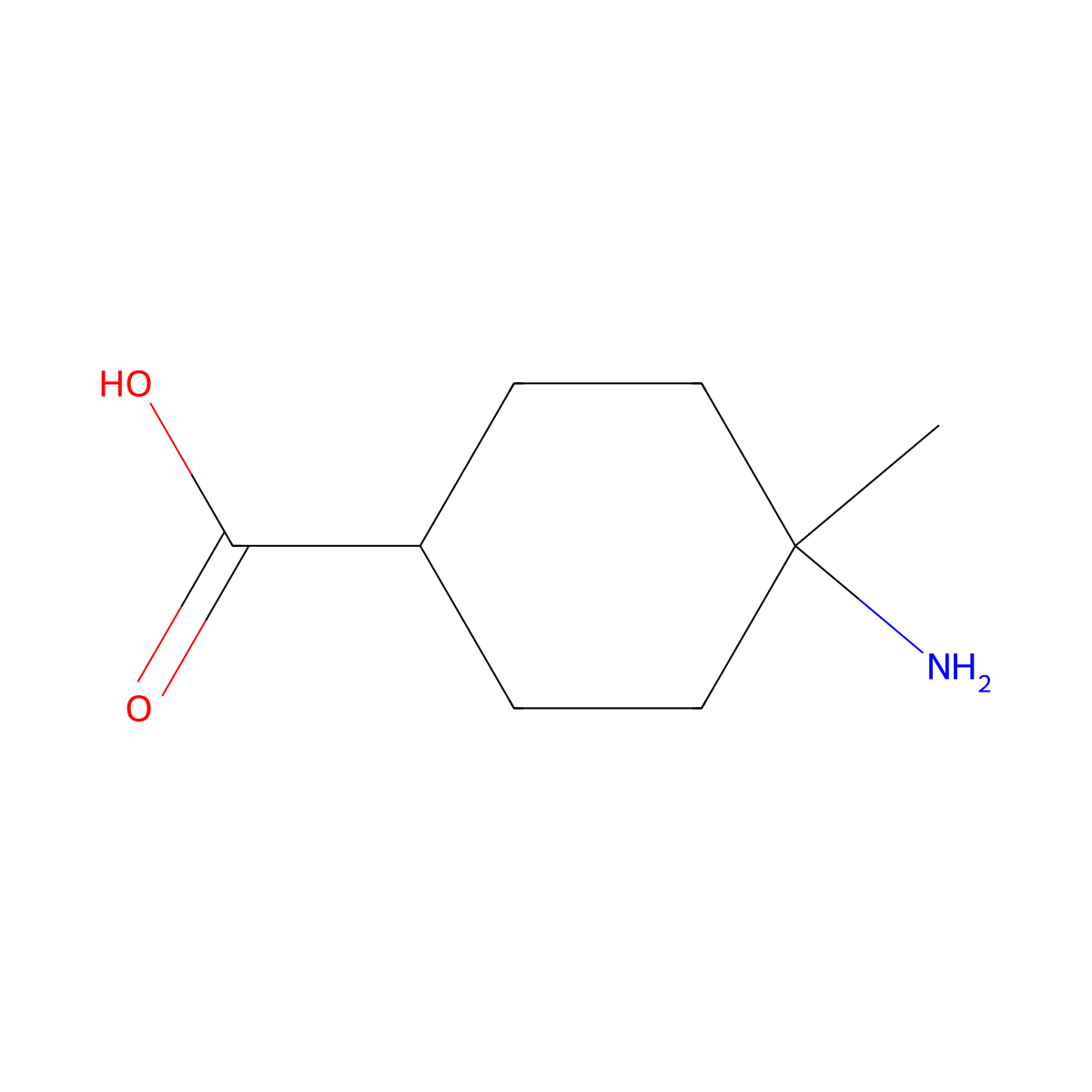 4-Amino-4-methylcyclohexane-1-carboxylic acid molecular structure, CAS 112401-36-2