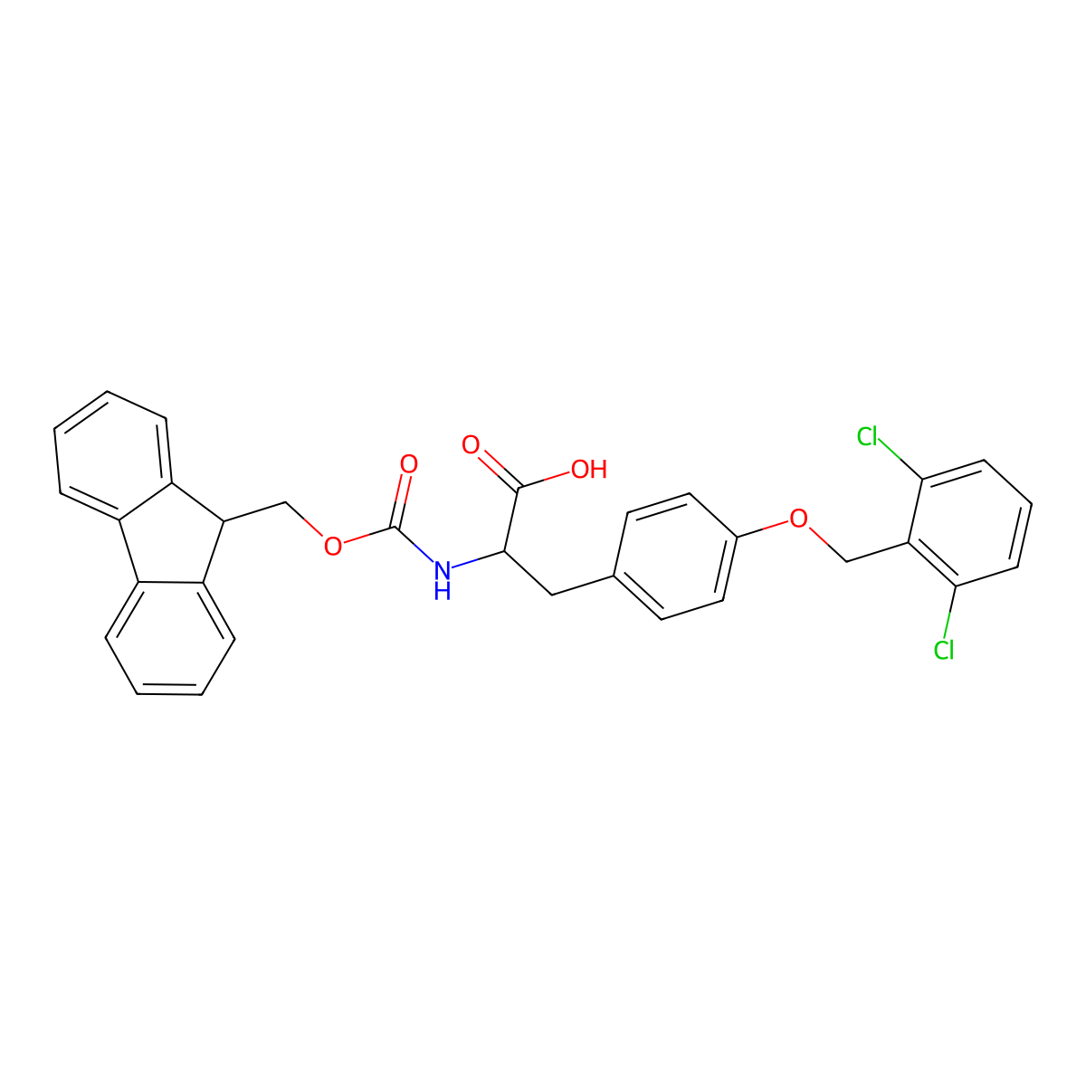 Fmoc-Tyr(2,6-Dichloro-Bzl)-Oh molecular structure, CAS 112402-12-7