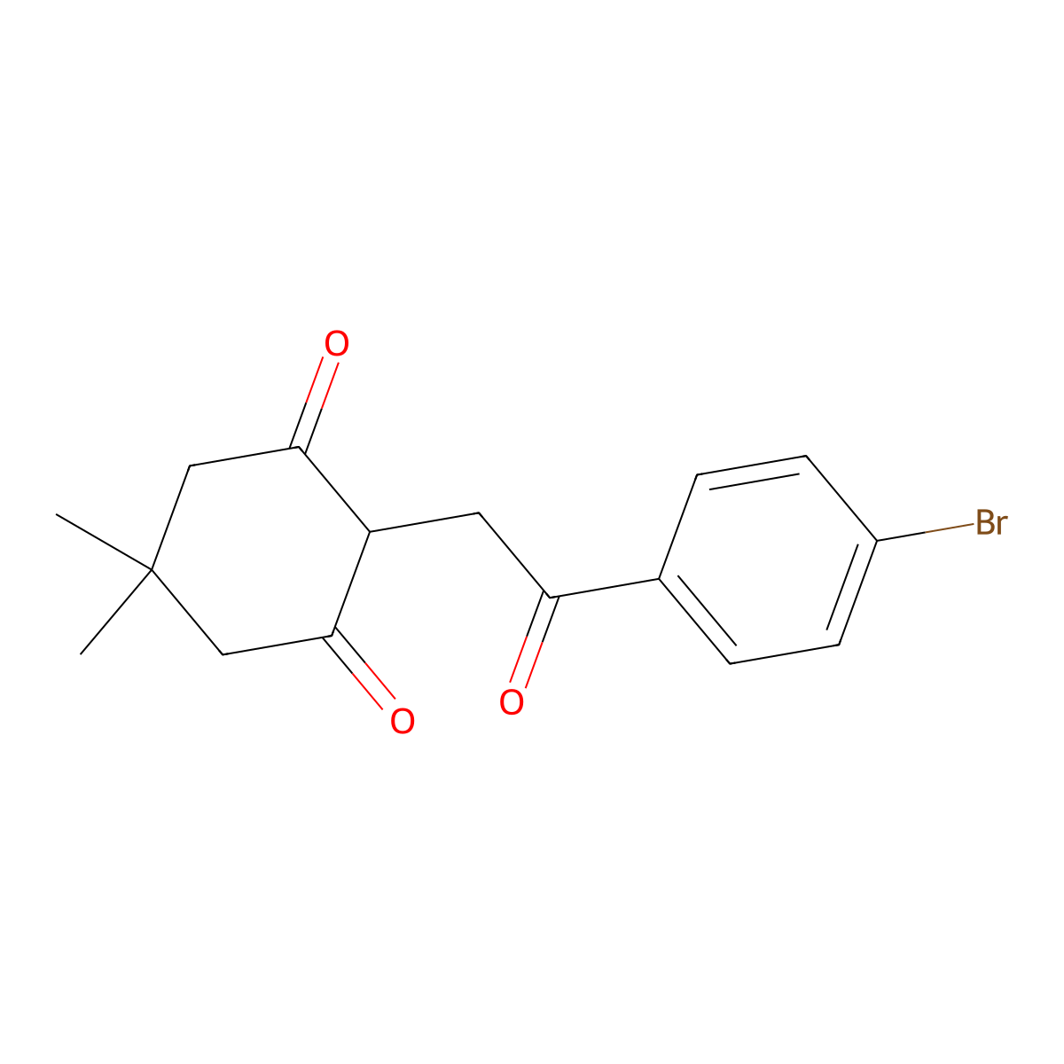 2-[2-(4-Bromophenyl)-2-oxoethyl]-5,5-dimethylcyclohexane-1,3-dione molecular structure, CAS 112404-27-0