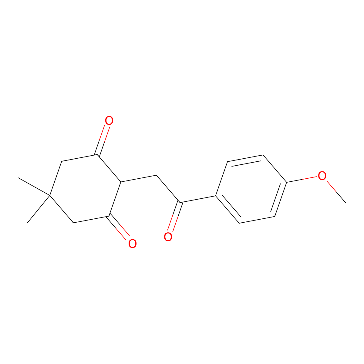 2-[2-(4-Methoxyphenyl)-2-oxoethyl]-5,5-dimethylcyclohexane-1,3-dione molecular structure, CAS 112404-28-1