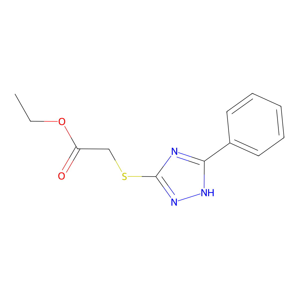 ethyl [(5-phenyl-4H-1,2,4-triazol-3-yl)sulfanyl]acetate molecular structure, CAS 112408-21-6