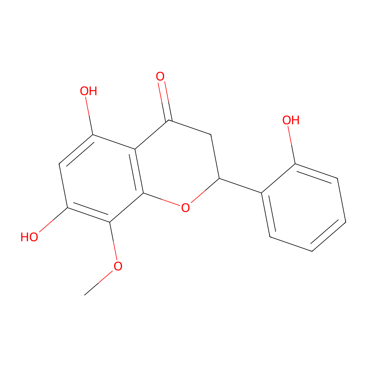 2',5,7-Trihydroxy-8-methoxyflavanone molecular structure, CAS 112408-71-6