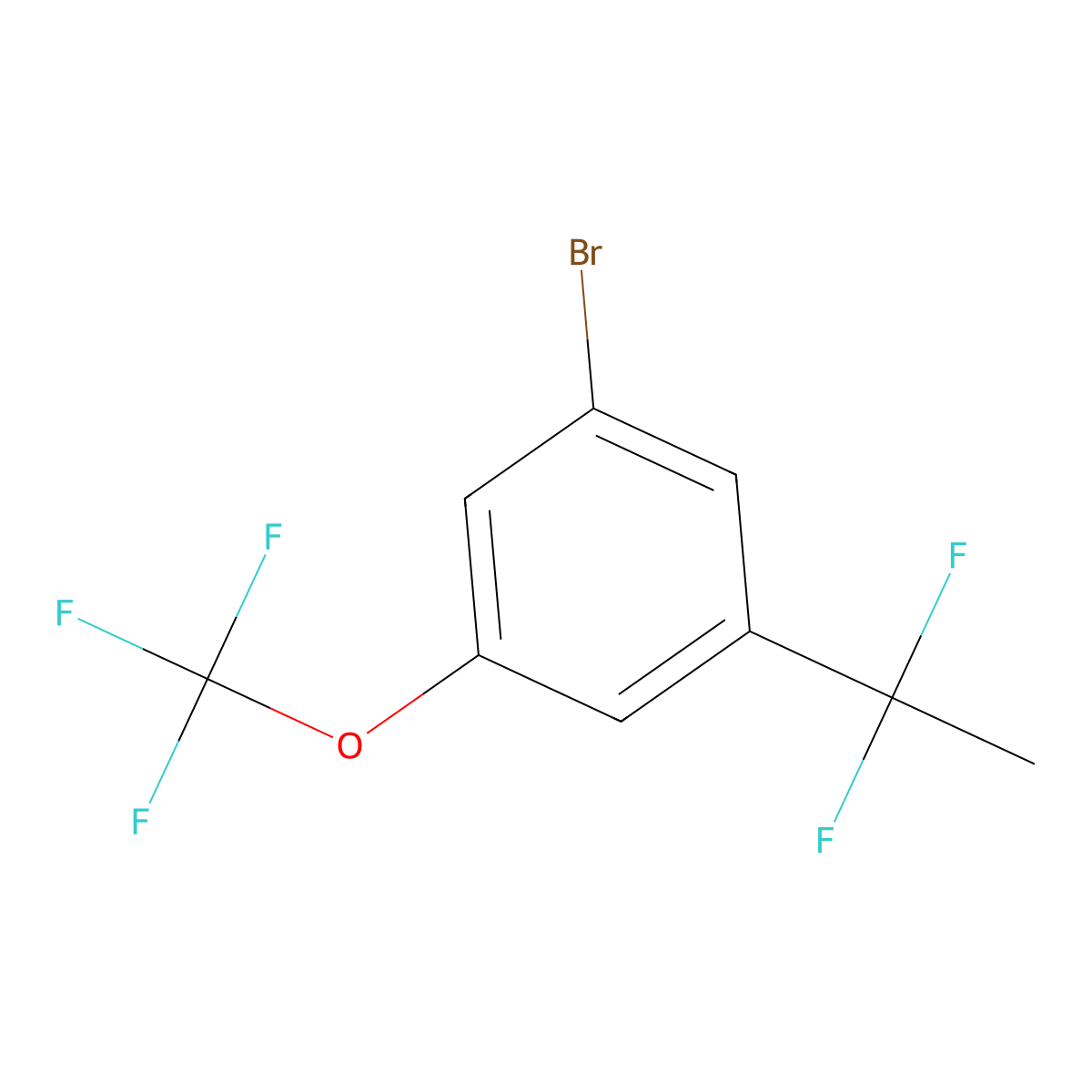 1-Bromo-3-(1,1-difluoroethyl)-5-(trifluoromethoxy)benzene molecular structure, CAS 1124141-65-6