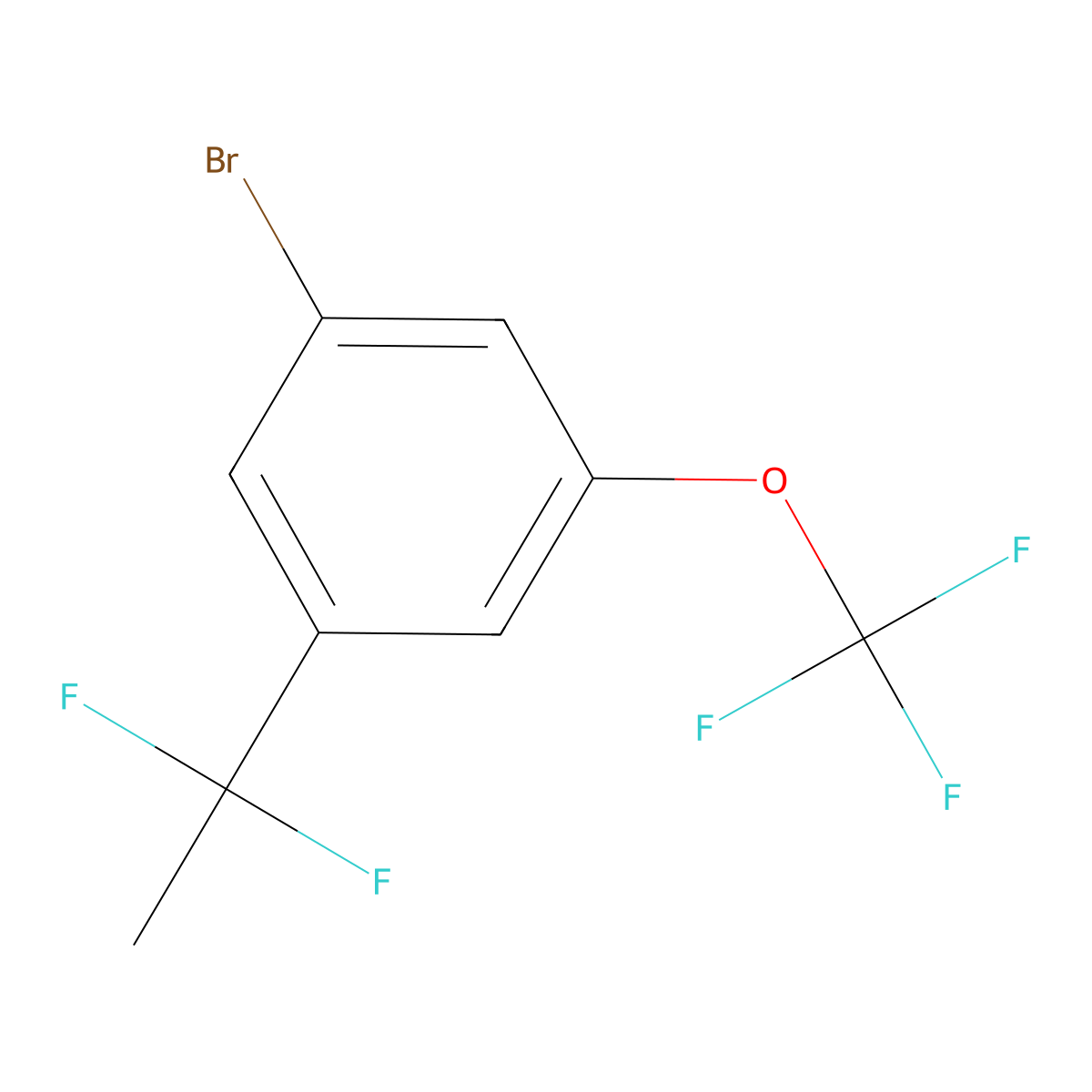 1-Bromo-3-(1,1-difluoroethyl)-5-(trifluoromethoxy)benzene molecular structure, CAS 1124141-65-6