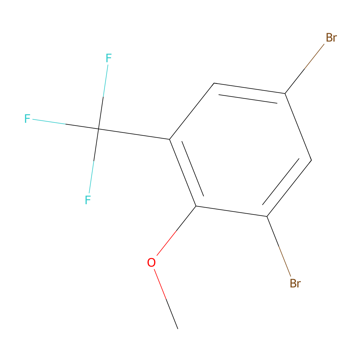 1,5-Dibromo-2-methoxy-3-(trifluoromethyl)benzene molecular structure, CAS 1124144-68-8