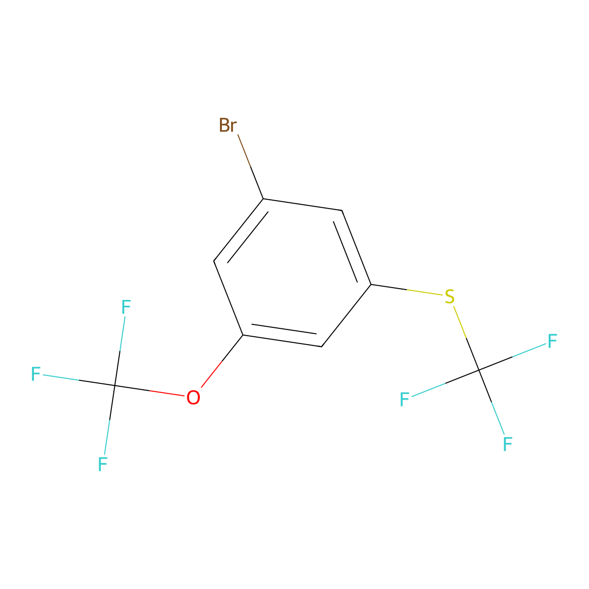 1-Bromo-3-(trifluoromethoxy)-5-(trifluoromethylsulfanyl)benzene molecular structure, CAS 1124152-85-7