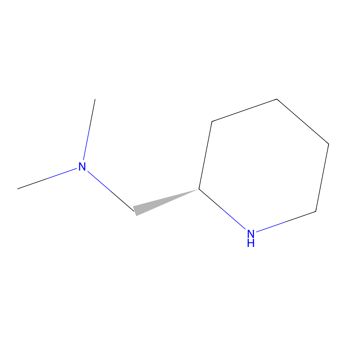 N,N-dimethyl-1-[(2S)-piperidin-2-yl]methanamine molecular structure, CAS 112419-07-5