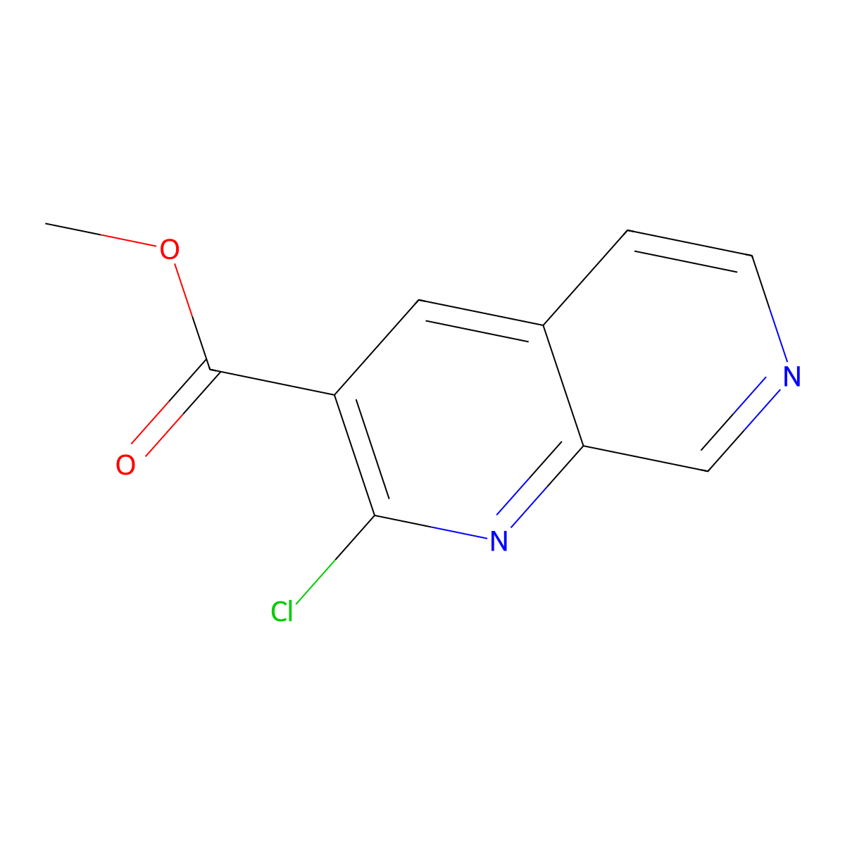 Methyl 2-chloro-1,7-naphthyridine-3-carboxylate molecular structure, CAS 1124194-70-2