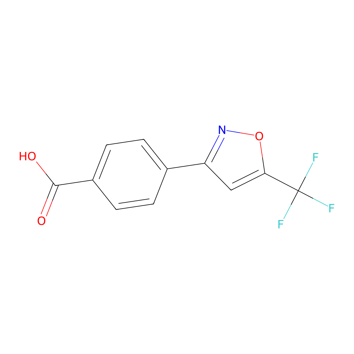 4-(5-(Trifluoromethyl)isoxazol-3-yl)benzoic acid molecular structure, CAS 1124198-95-3