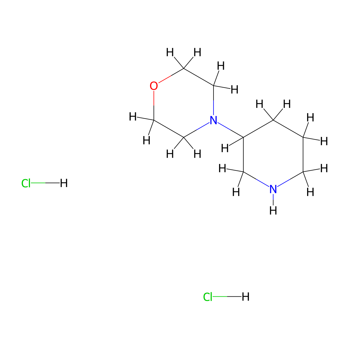 4-(Piperidin-3-yl)morpholine dihydrochloride molecular structure, CAS 1124199-56-9