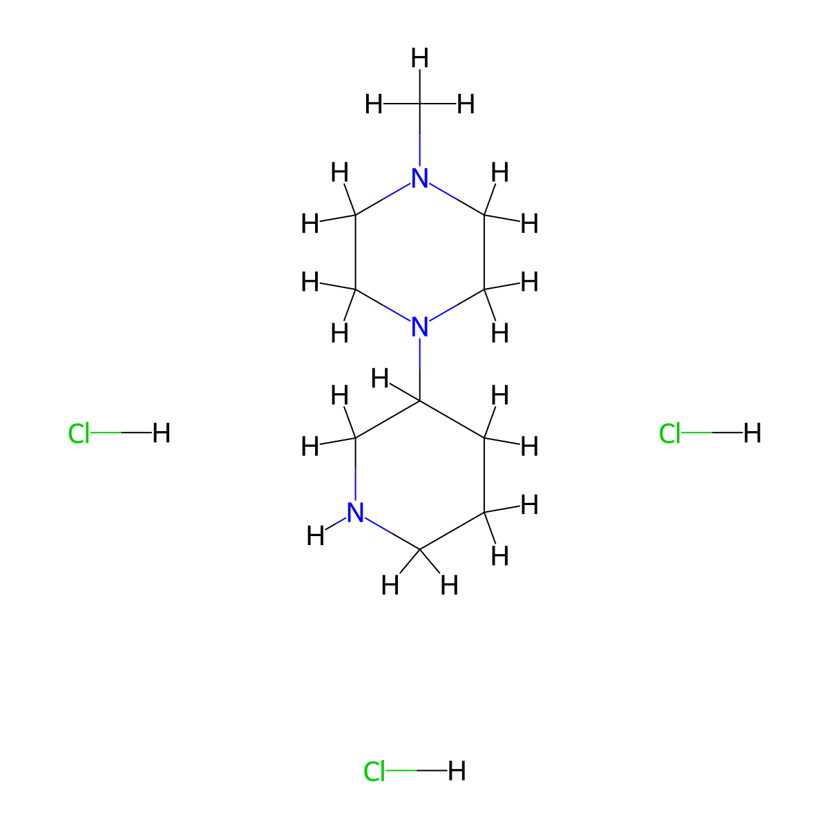 1-Methyl-4-(piperidin-3-yl)piperazine trihydrochloride molecular structure, CAS 1124199-57-0