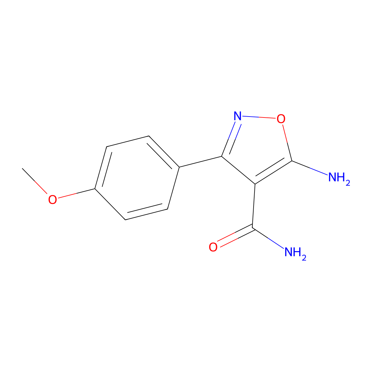 5-Amino-3-(4-methoxyphenyl)-1,2-oxazole-4-carboxamide molecular structure, CAS 1124248-01-6
