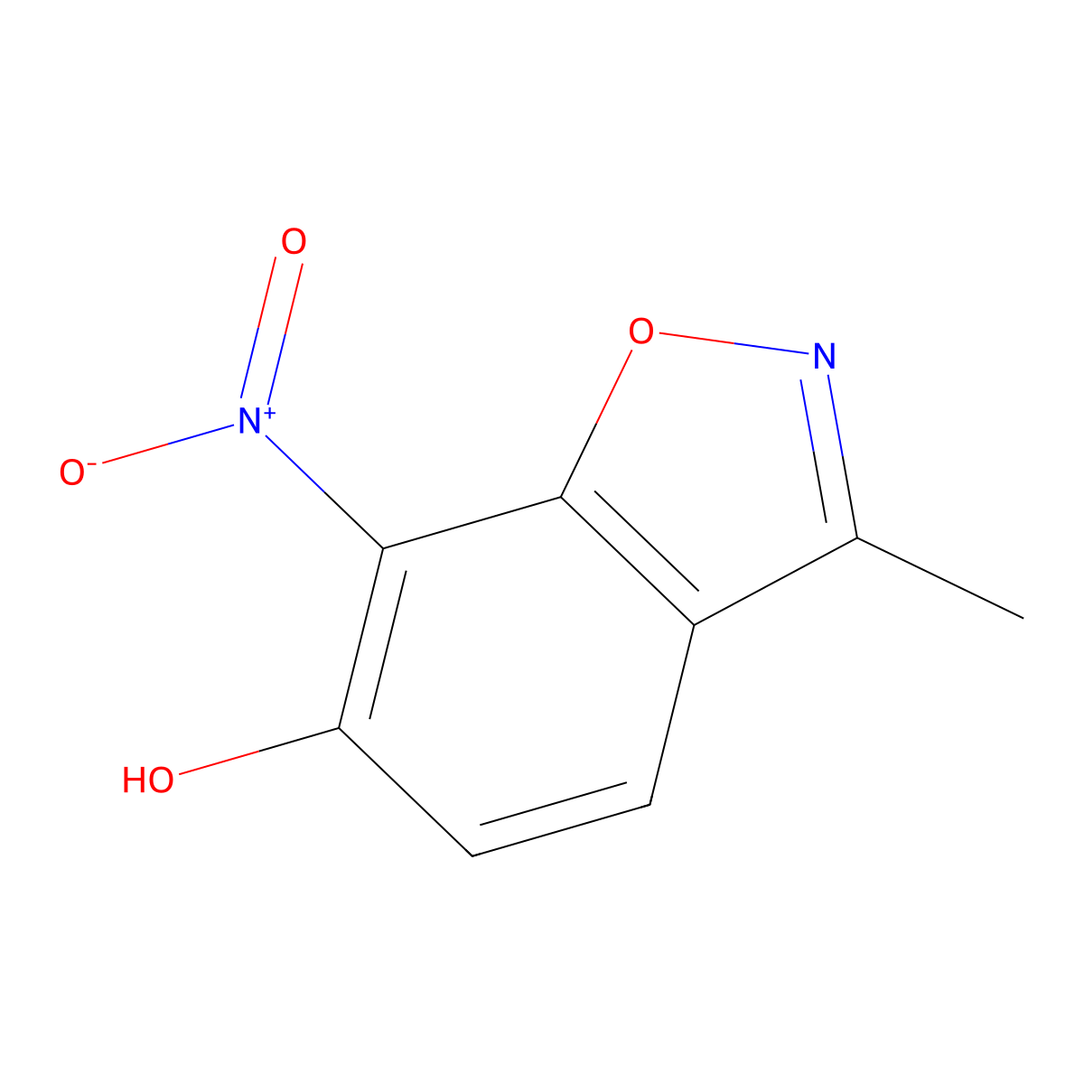 6-Hydroxy-3-methyl-7-nitro-1,2-benzisoxazole molecular structure, CAS 112429-42-2