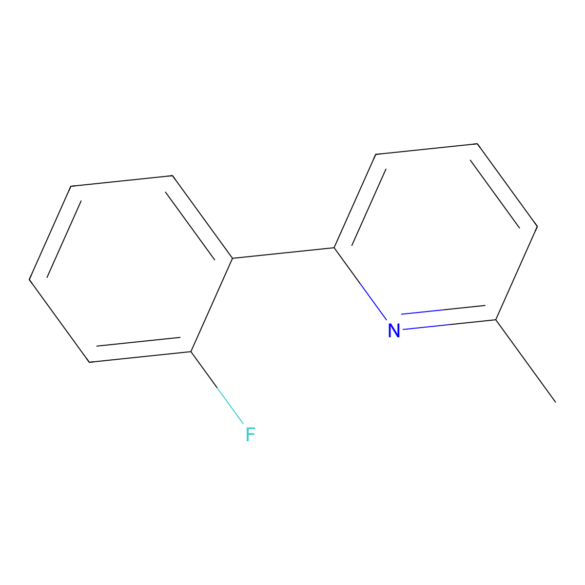 2-(2-Fluorophenyl)-6-methylpyridine molecular structure, CAS 112432-91-4