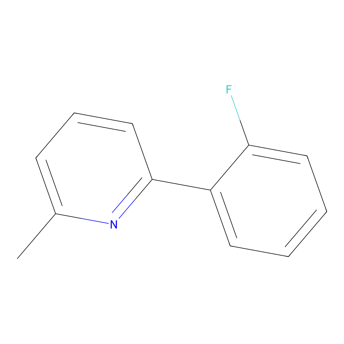 2-(2-Fluorophenyl)-6-methylpyridine molecular structure, CAS 112432-91-4