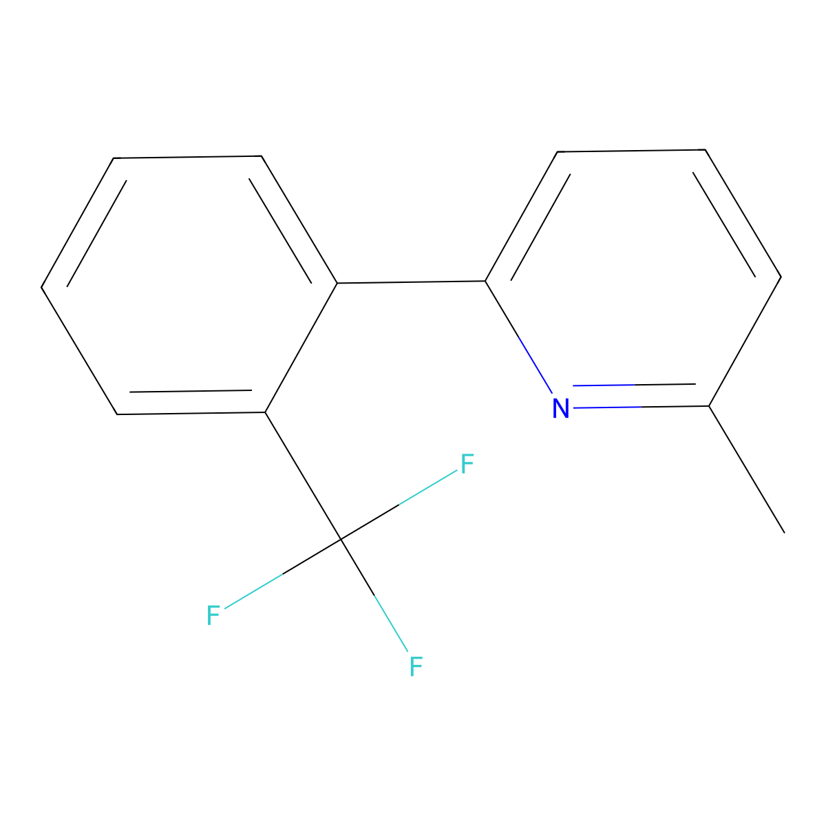 6-(2-Trifluoromethylphenyl)-2-methylpyridine molecular structure, CAS 112432-95-8