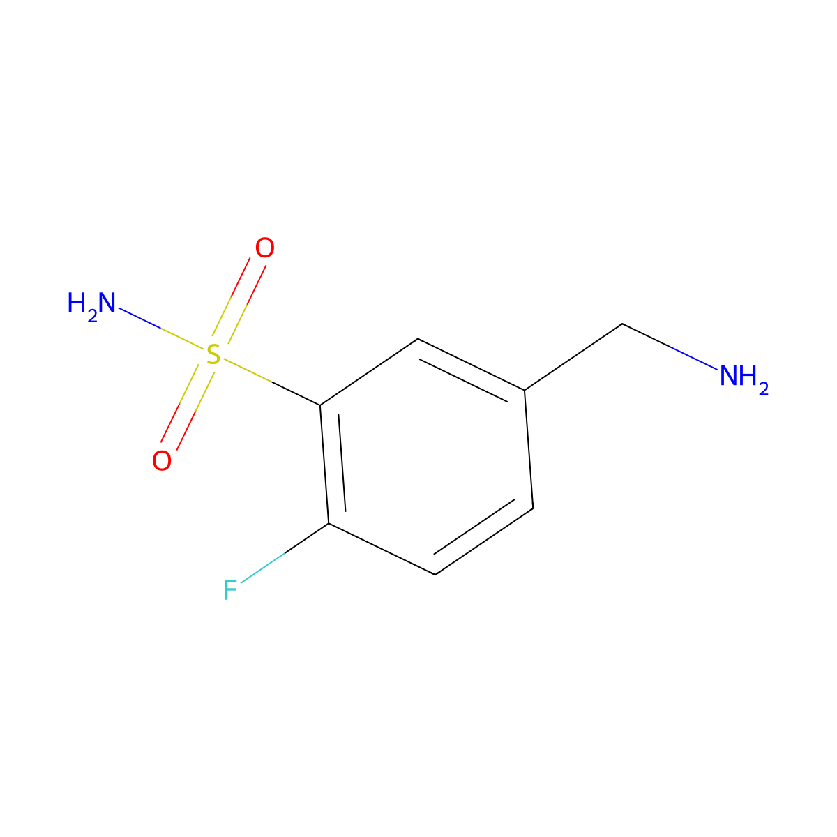 5-(Aminomethyl)-2-fluorobenzene-1-sulfonamide molecular structure, CAS 1124321-59-0