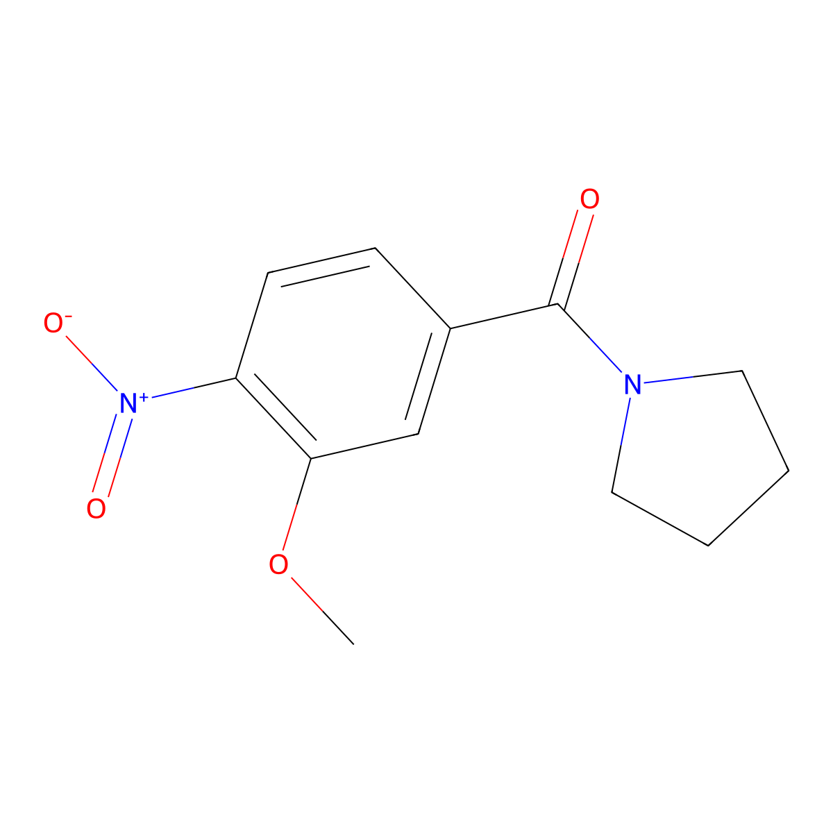 (3-Methoxy-4-nitro-phenyl)-pyrrolidin-1-yl-methanone molecular structure, CAS 1124329-97-0