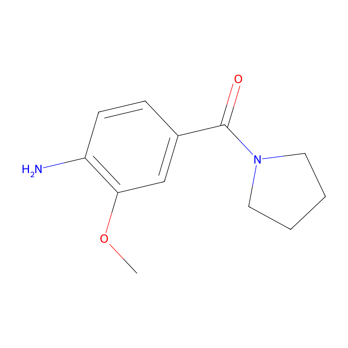 (4-Amino-3-methoxyphenyl)(pyrrolidin-1-yl)methanone molecular structure, CAS 1124329-98-1