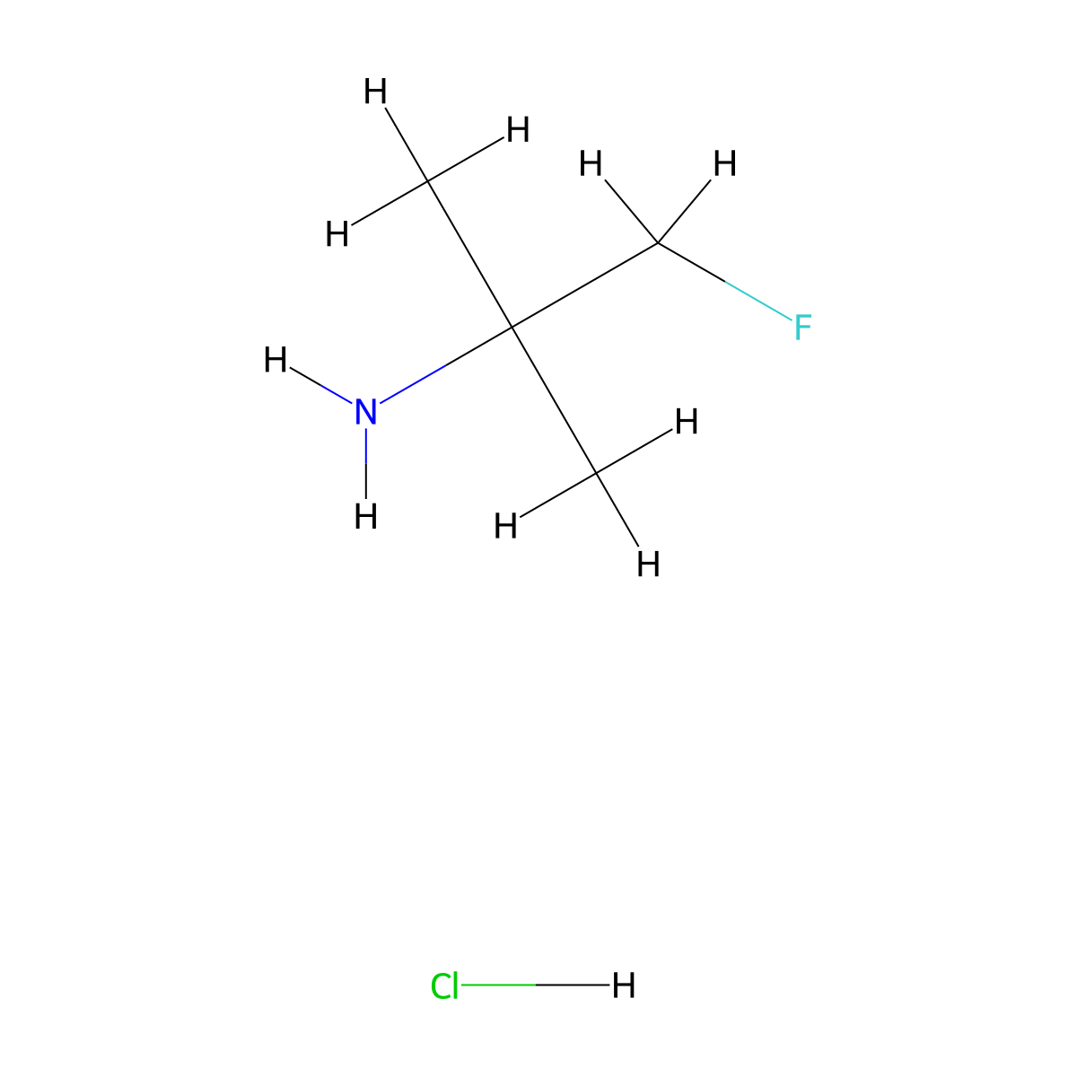 1-Fluoro-2-methylpropan-2-amine hydrochloride molecular structure, CAS 112433-51-9