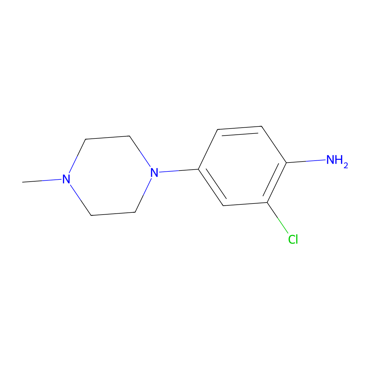 2-Chloro-4-(4-methylpiperazin-1-yl)aniline molecular structure, CAS 1124330-00-2