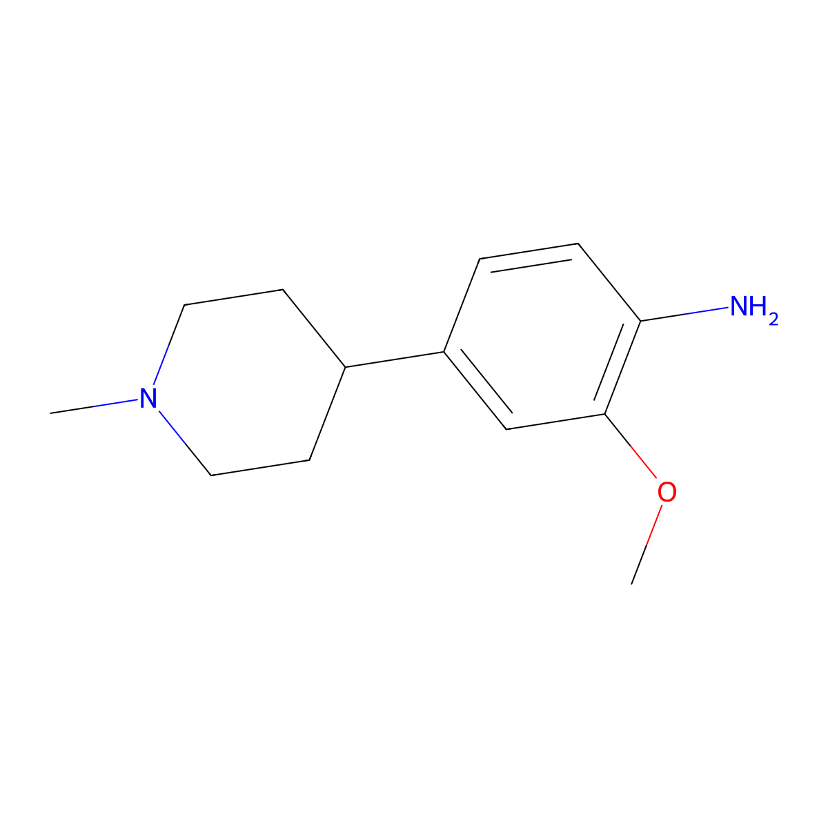 2-Methoxy-4-(1-methylpiperidin-4-yl)aniline molecular structure, CAS 1124330-14-8