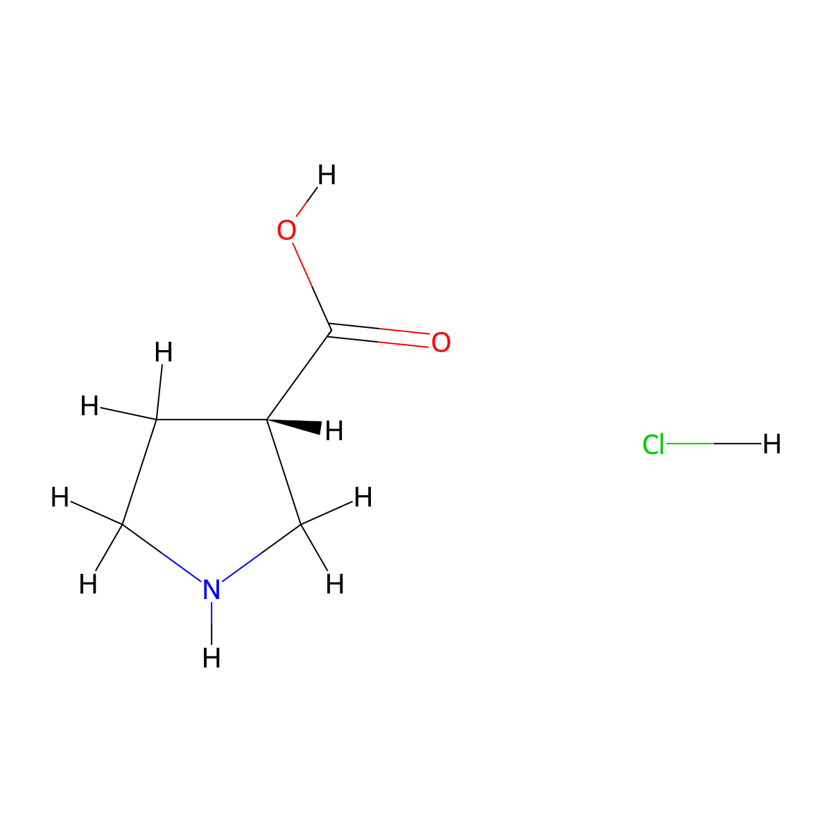 (S)-Pyrrolidine-3-carboxylic acid hydrochloride molecular structure, CAS 1124369-40-9