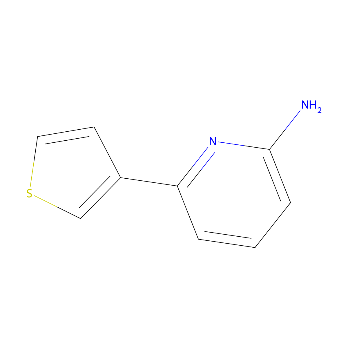 2-Amino-6-(3-thienyl)pyridine molecular structure, CAS 1124382-89-3