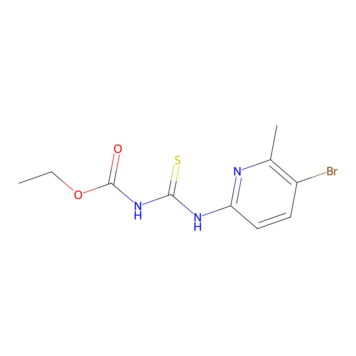Ethyl (((5-bromo-6-methylpyridin-2-yl)amino)carbonothioyl)carbamate molecular structure, CAS 1124382-96-2