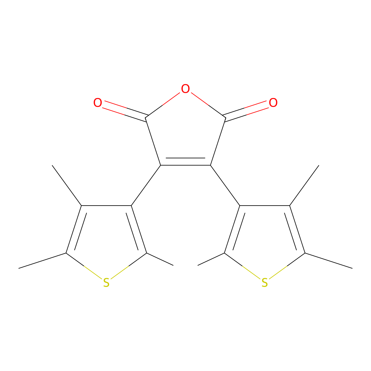 2,3-Bis(2,4,5-trimethyl-3-thienyl)maleic Anhydride molecular structure, CAS 112440-47-8