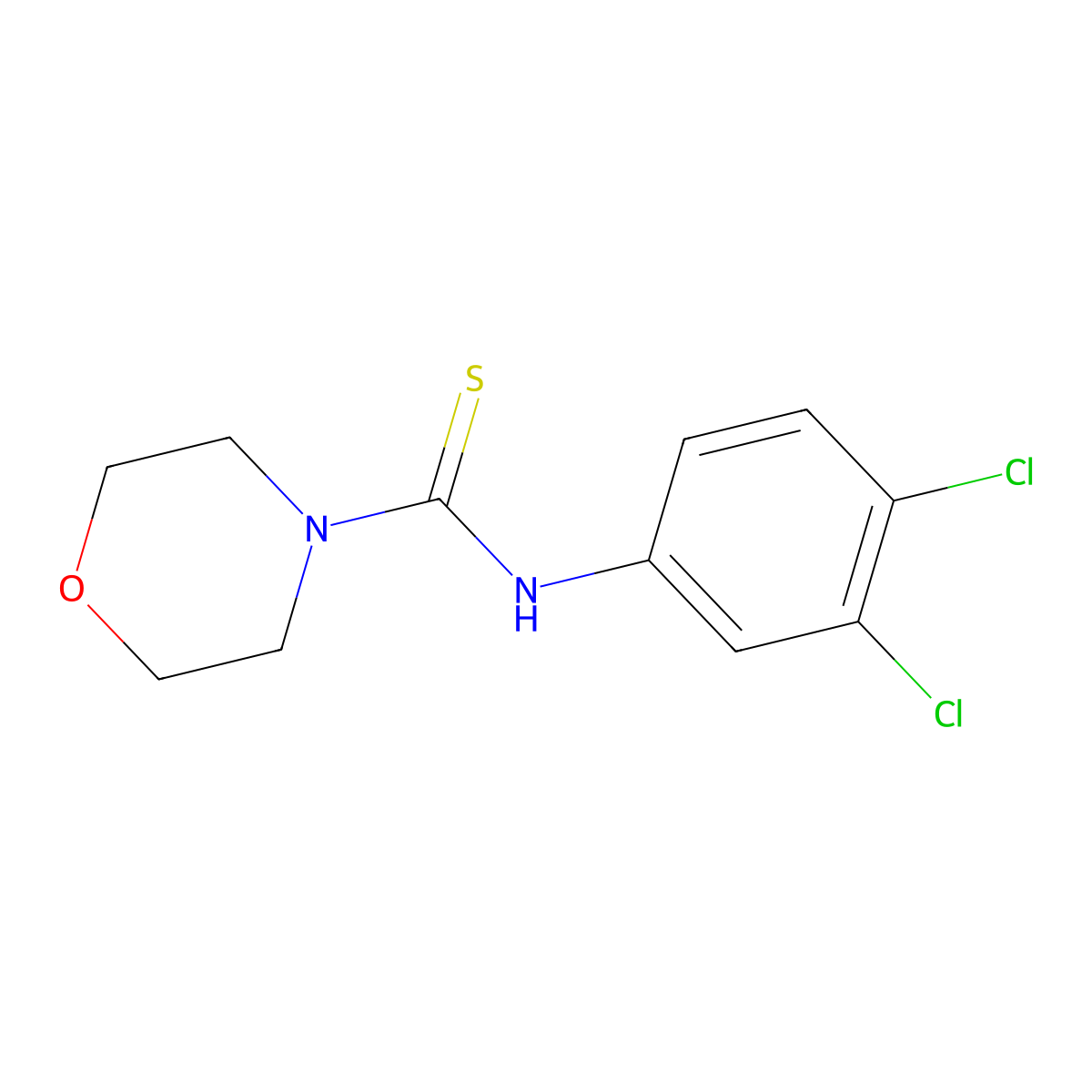 N-(3,4-dichlorophenyl)morpholine-4-carbothioamide molecular structure, CAS 112442-84-9