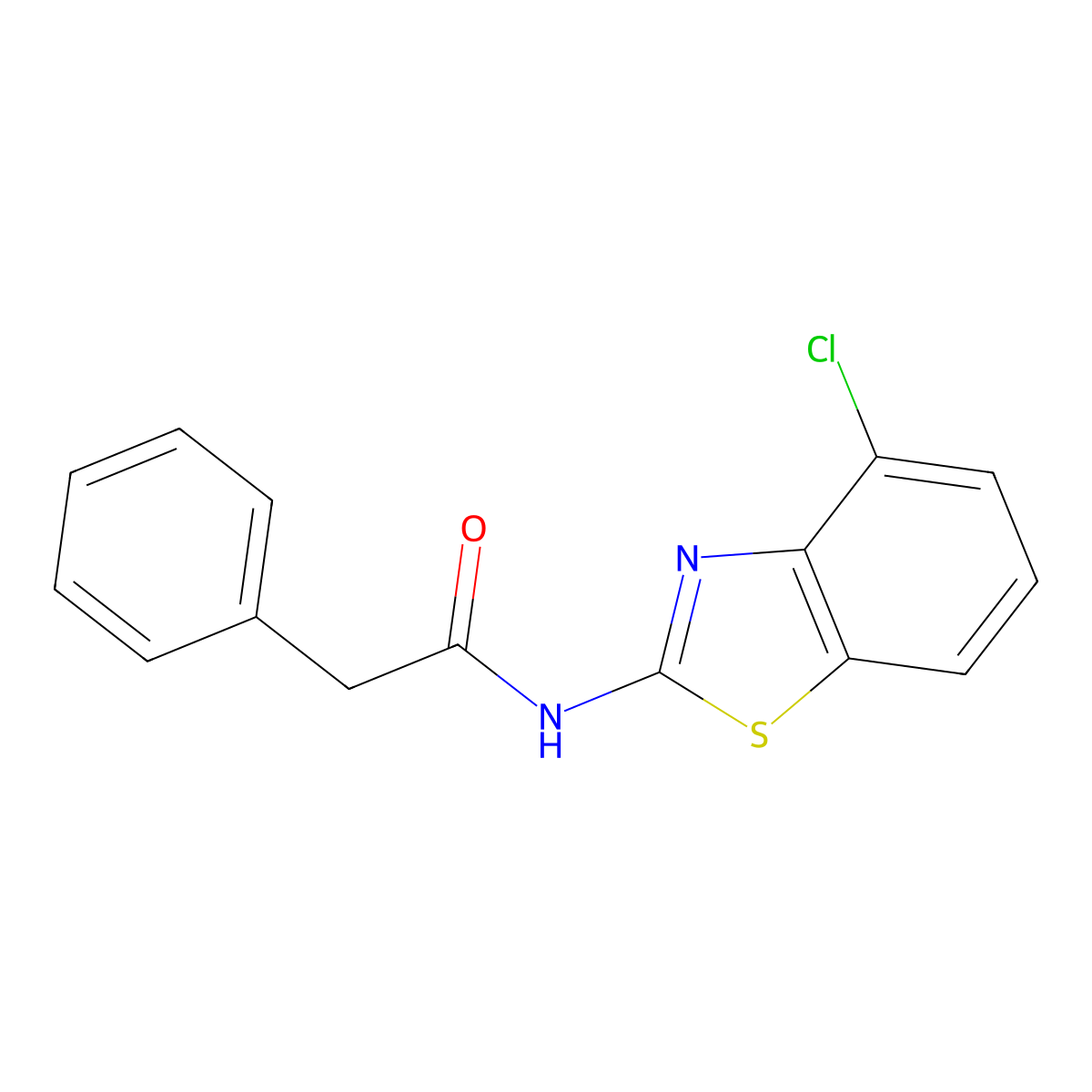N-(4-chloro-1,3-benzothiazol-2-yl)-2-phenylacetamide molecular structure, CAS 112446-77-2