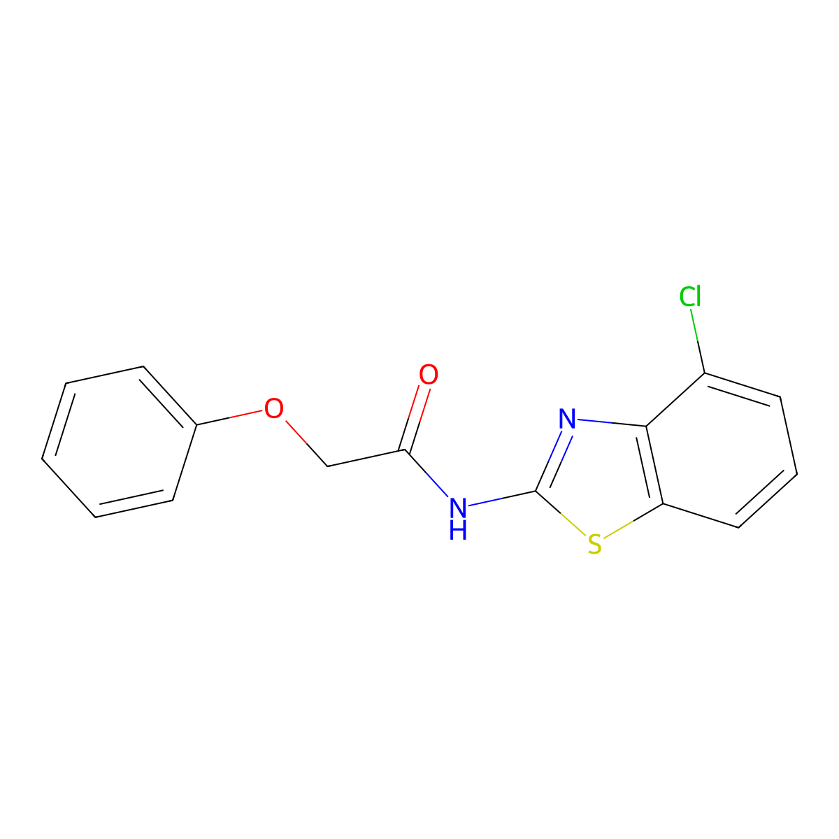 N-(4-chloro-1,3-benzothiazol-2-yl)-2-phenoxyacetamide molecular structure, CAS 112446-78-3