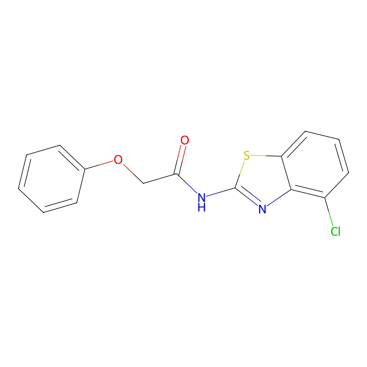N-(4-chloro-1,3-benzothiazol-2-yl)-2-phenoxyacetamide molecular structure, CAS 112446-78-3