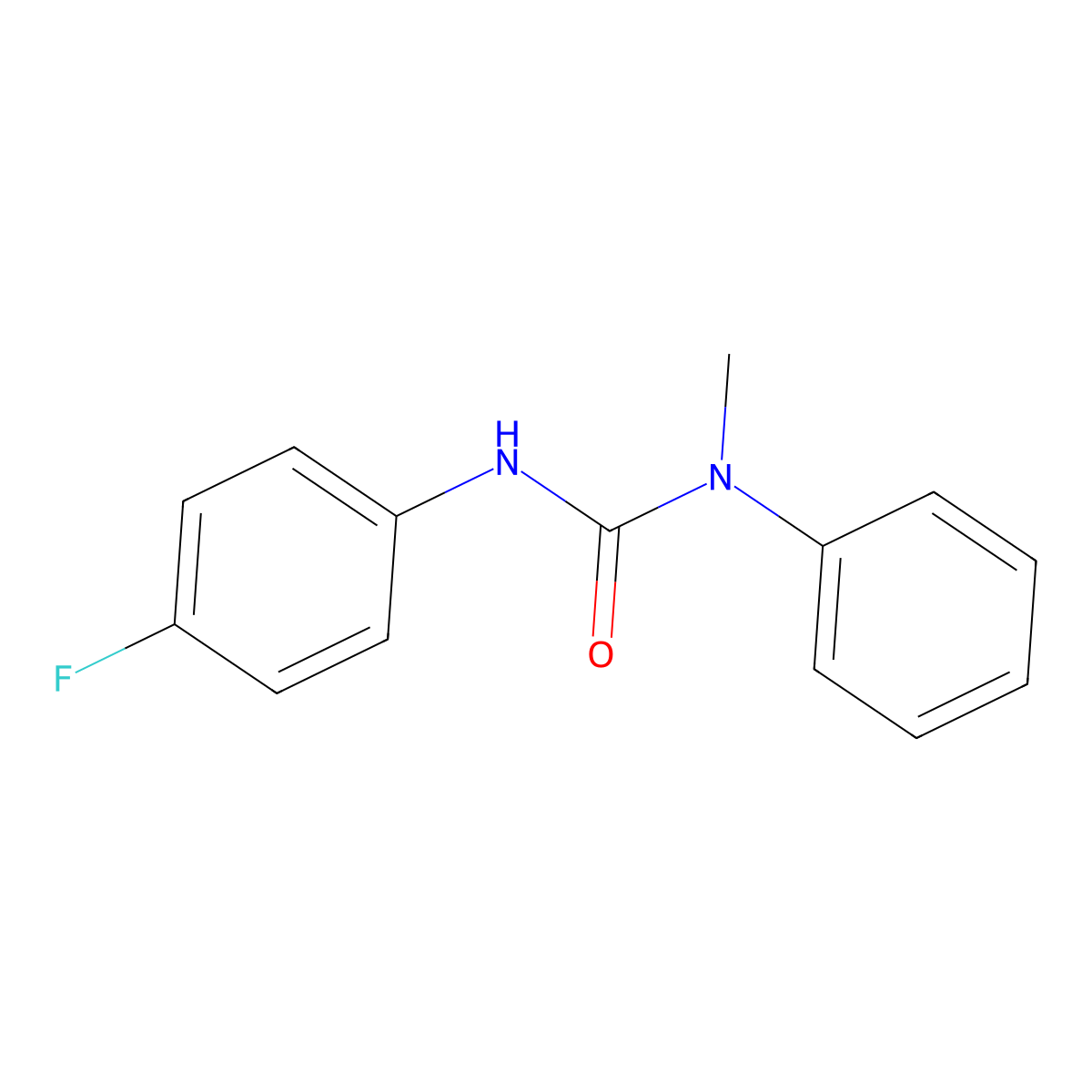 3-(4-Fluorophenyl)-1-methyl-1-phenylurea molecular structure, CAS 112449-25-9