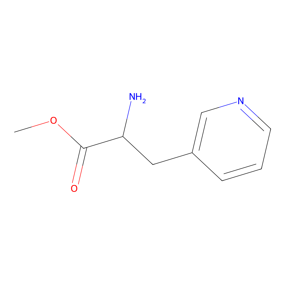 (s)-Methyl 2-amino-3-(pyridin-3-yl)propanoate molecular structure, CAS 112455-83-1