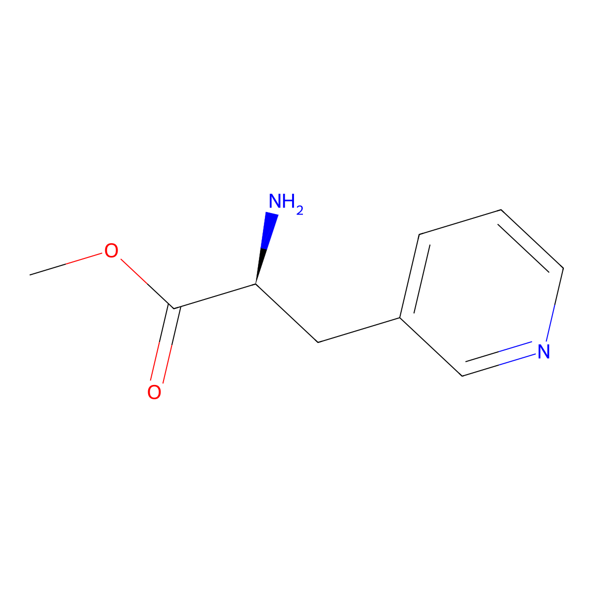 (s)-Methyl 2-amino-3-(pyridin-3-yl)propanoate molecular structure, CAS 112455-83-1