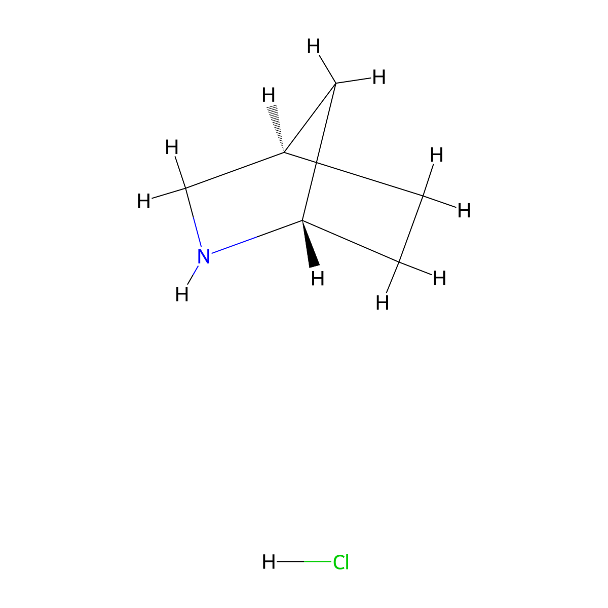 (1S,4R)-2-azabicyclo[2.2.1]heptane hydrochloride molecular structure, CAS 112458-38-5