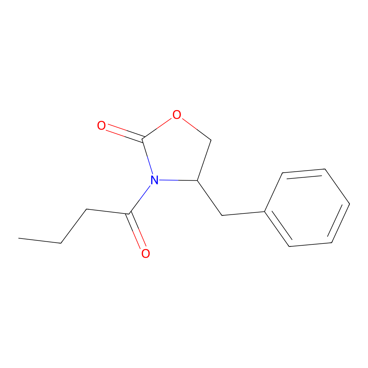 (S)-4-benzyl-3-butyryloxazolidin-2-one molecular structure, CAS 112459-79-7