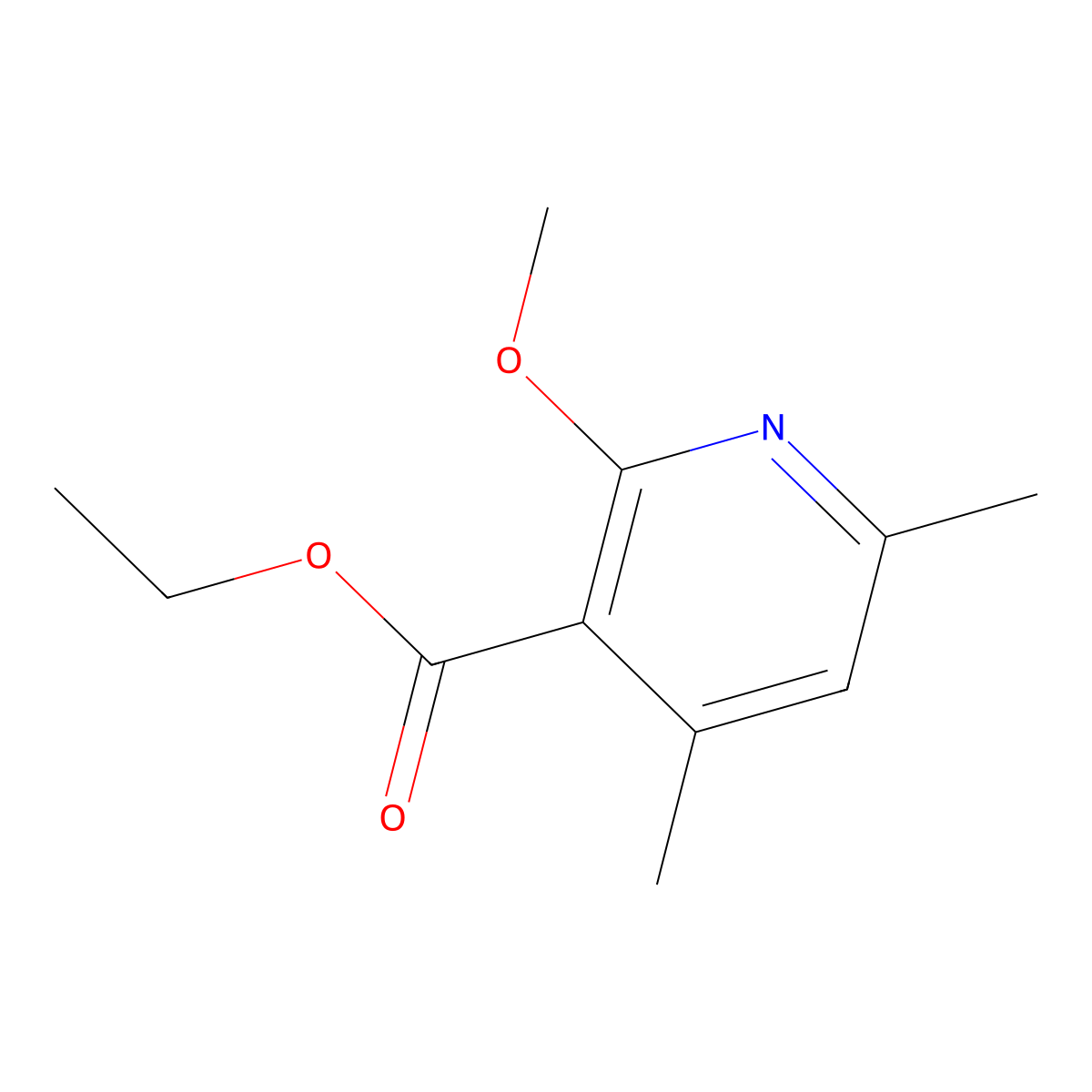 Ethyl 2-methoxy-4,6-dimethylnicotinate molecular structure, CAS 112463-87-3