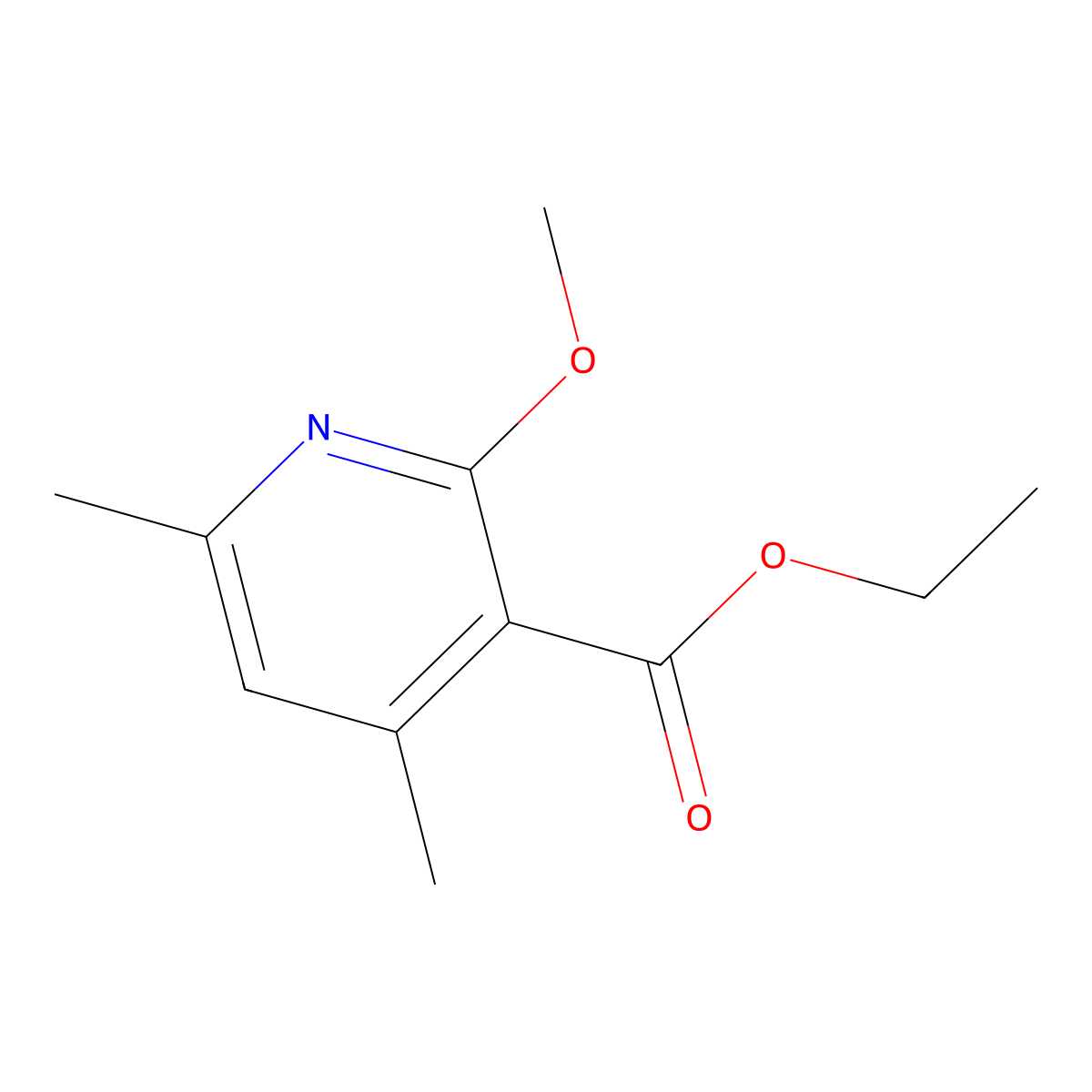 Ethyl 2-methoxy-4,6-dimethylnicotinate molecular structure, CAS 112463-87-3