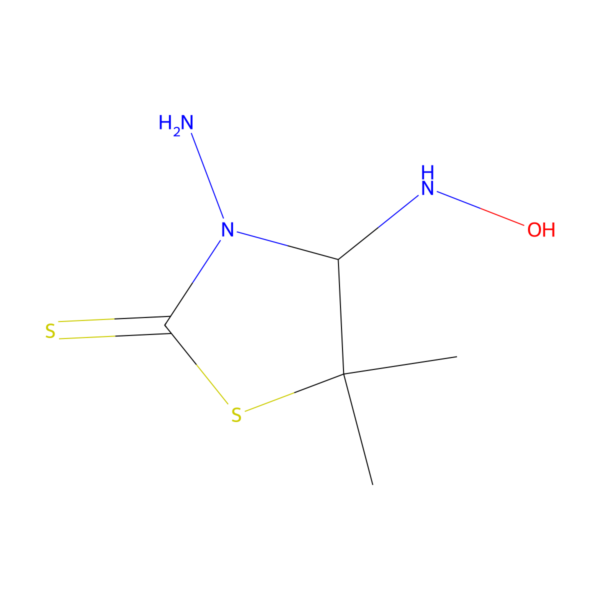 3-Amino-4-(hydroxyamino)-5,5-dimethyl-1,3-thiazolidine-2-thione molecular structure, CAS 112475-86-2