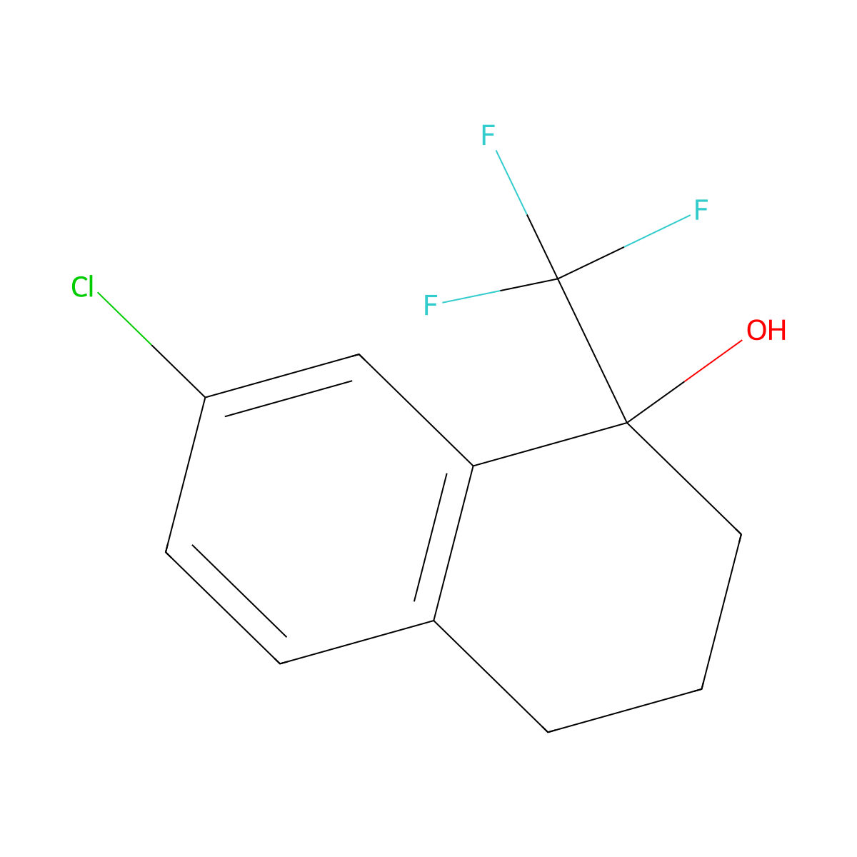 7-Chloro-1,2,3,4-tetrahydro-1-(trifluoromethyl)-1-naphthalenol molecular structure, CAS 112481-86-4