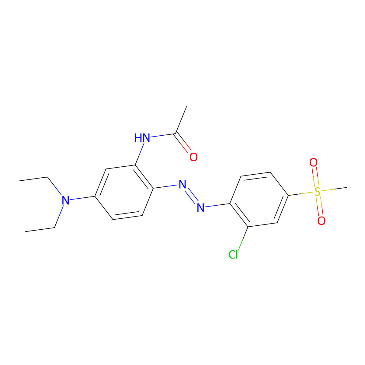 Acetamide, N-[2-[2-[2-chloro-4-(methylsulfonyl)phenyl]diazenyl]-5-(diethylamino)phenyl]- molecular structure, CAS 112487-26-0