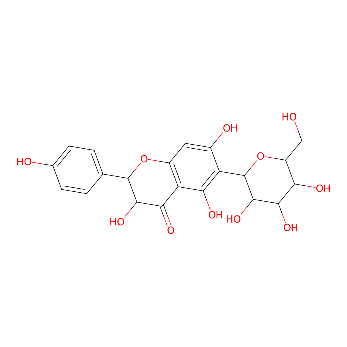 Aromadendrin 6-C-glucoside molecular structure, CAS 112494-34-5
