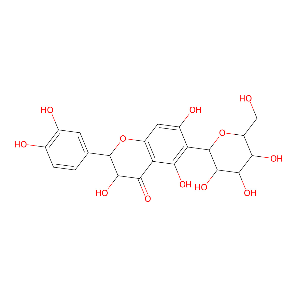 taxifolin 6-C-glucoside molecular structure, CAS 112494-39-0