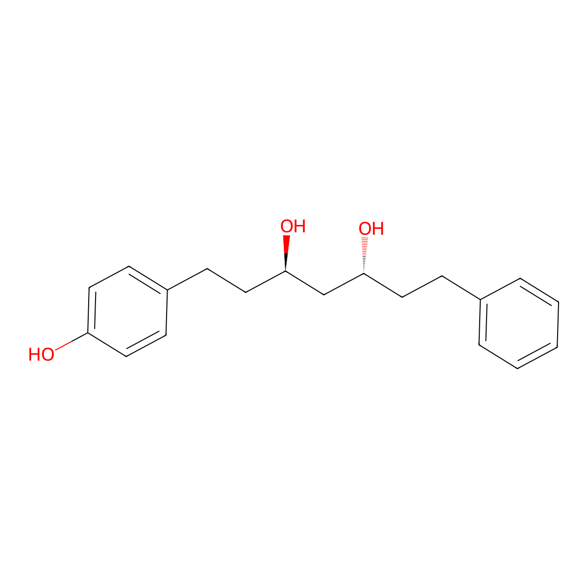(3R,5R)-1-(4-hydroxyphenyl)-7-phenylheptane-3,5-diol molecular structure, CAS 112494-44-7