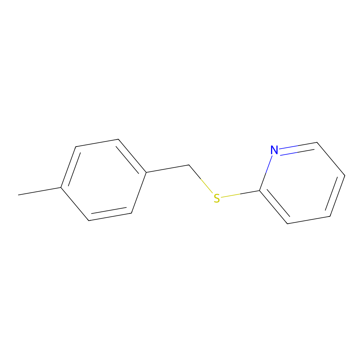 Pyridine, 2-[[(4-methylphenyl)methyl]thio]- molecular structure, CAS 112498-21-2